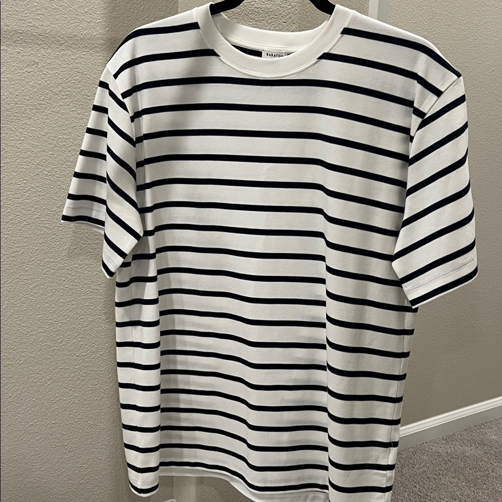 Aritzia babaton Striped navy  and White T-Shirt small
